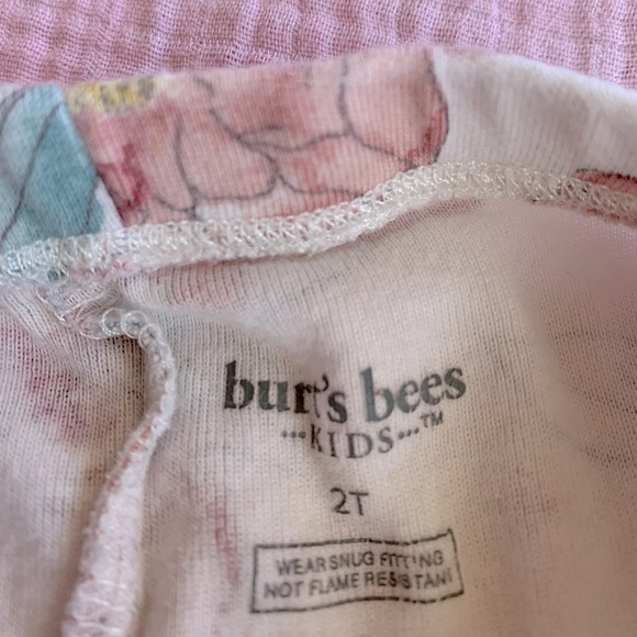 Burt’s Bees Kids Pajamas Floral Matching Set 2T - Picture 7 of 8